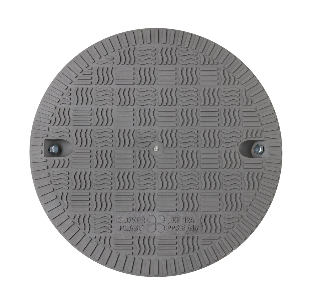 Gray Polymer Manhole Cover - 305 mm Internal, 1.5 T Load, UV Resistant - A15 Standard